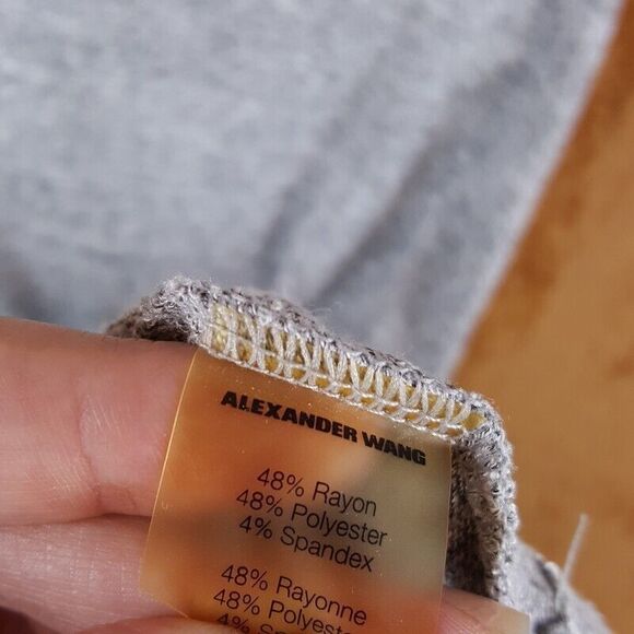 ALEXANDER WANG Womens Top Medium Gray Pullover Knit Tank Asymmetrical Tunic - Picture 4 of 7